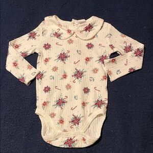 pl baby holiday Floral Long Sleeve Baby Bodysuit onesie